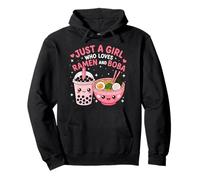 Kawai Just A Girl Who Loves Ramen And Boba Bubble Tea Pullover Hoodie