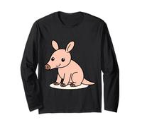 Kawaii Aardvark Cartoon Cute Animal Illustration Long Sleeve T-Shirt
