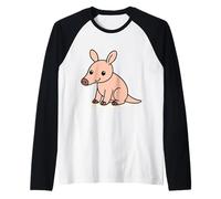 Kawaii Aardvark Cartoon Cute Animal Illustration Raglan Baseball Tee