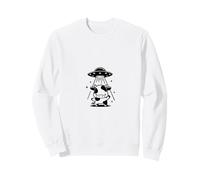 Kawaii Alien Abduction Cow UFO Beam Retro Cosmic Sweatshirt