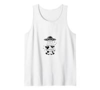 Kawaii Alien Abduction Cow UFO Beam Retro Cosmic Tank Top