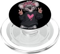 Kawaii Animal Koala Big Eyes Round Glasses Peace Graphic PopSockets PopGrip for MagSafe