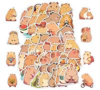 Kawaii Animal Stickers, 50pcs Capybara Stickers, Cute Waterproof Capybara Decals for Bottles, Party Favor,Capibara Lover Birthday Gift, for Water Bottle,Scrapbook,Laptop,Classroom,Luggage,Poster,Bike,