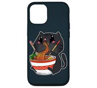 Kawaii Anime Cat Eating Japanese Noodles Ramen Case for iPhone 12/12 Pro