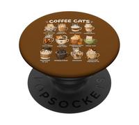 Kawaii Anime Coffee Cats Cappuccino Cute Cat Cafe Design PopSockets Adhesive PopGrip