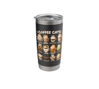 Kawaii Anime Coffee Cats Cappuccino Cute Cat Cafe Design Stainless Steel Insulated Tumbler