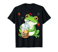 Kawaii Anime Frog Drinking Boba Tea Bubble Cute Japanese T-Shirt