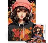 Kawaii Anime Girl Jigsaw Puzzles 1000 Pieces for Adults Stress Free Home Play Enjoyable Challenge Furniture Decor (38x26cm)