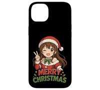 Kawaii Anime Girl Santa Merry Christmas Otaku Case for iPhone 14 Plus