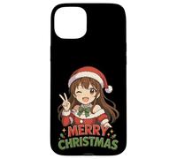 Kawaii Anime Girl Santa Merry Christmas Otaku Case for iPhone 15 Plus