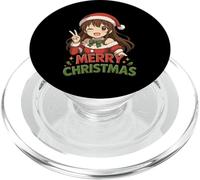 Kawaii Anime Girl Santa Merry Christmas Otaku PopSockets PopGrip for MagSafe