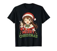 Kawaii Anime Girl Santa Merry Christmas Otaku T-Shirt