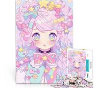 Kawaii Anime Girl with Stars1000 Piece Jigsaw Puzzles for teenagers Jigsaw DIY Toys for is ideal as a gift for the whole family 38x26cm