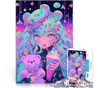 Kawaii Anime Girl with Teddy BearAdult Jigsaw Puzzles 1000 Pieces Relax Games for is ideal as a gift for the whole family 38x26cm