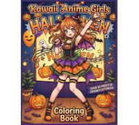 Kawaii Anime Girls Halloween Coloring Book
