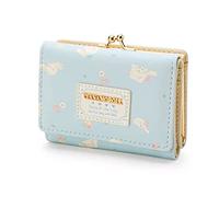 通用 Kawaii Anime Girl's PU Leather Short Wallet Women's Cartoon Purse Coin ID Credit Card Bag Clutch Buckle Case ( Blue )