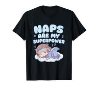 Kawaii Anime 'Naps Are My Superpower' Graphic Design T-Shirt