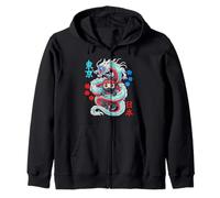 Kawaii Anime Ninja Protected By Japanese Dragon Zip Hoodie