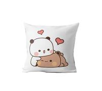 Kawaii Anime Panda Bubu & Dudu Throw Pillow, Cute Cartoon Cat Cushion for Children's Room and Home Decor Bedroom Sofa Anime Bed Fashion Pillowcase(B,45X45cm)