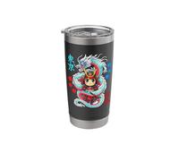 Kawaii Anime Samurai Protected By Japanese Dragon Stainless Steel Insulated Tumbler