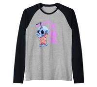 Kawaii Anime Skeleton Bubble Tea Boba Tea Raglan Baseball Tee
