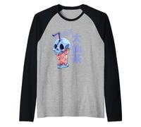 Kawaii Anime Skeleton Head Bubble Tea Boba Tea Raglan Baseball Tee