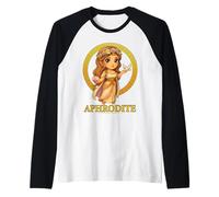 Kawaii Aphrodite Greek Mythology Chibi Greece Goddess Raglan Baseball Tee