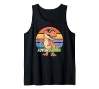Kawaii AUTISMSAURUS T-Rex Tism Dino Rizz Autism Dad Mom Tank Top