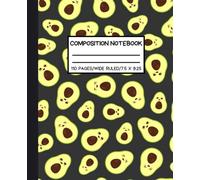 Kawaii Avocado Pattern Composition Notebook: Cute Avocado Aesthetic Lined Notebook Journal for Girls, Boys, Kids, Teens and Students | Sweet Avocado ... for Back to School, Home, and College