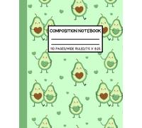 Kawaii Avocado Pattern Composition Notebook: Cute Avocado Aesthetic Lined Notebook Journal for Girls, Boys, Kids, Teens and Students | Sweet Avocado ... for Back to School, Home, and College
