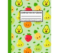 Kawaii Avocado Pattern Composition Notebook: Cute Avocado Aesthetic Lined Notebook Journal for Girls, Boys, Kids, Teens and Students | Sweet Avocado ... for Back to School, Home, and College