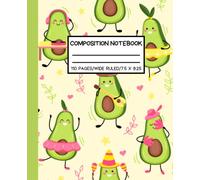 Kawaii Avocado Pattern Composition Notebook: Cute Avocado Aesthetic Lined Notebook Journal for Girls, Boys, Kids, Teens and Students | Sweet Avocado ... for Back to School, Home, and College