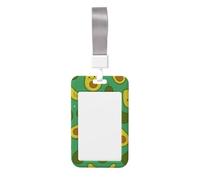 Kawaii Avocados Abs Vertical Id Badge Holder, Name Badge with Clear Scanning Film