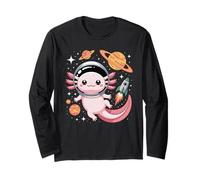 Kawaii Axolotl Astronaut Cute Axolotls Planets Space Long Sleeve T-Shirt