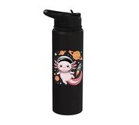 Kawaii Axolotl Astronaut Cute Axolotls Planets Space Stainless Steel Insulated Water Bottle