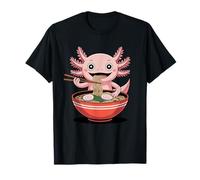 Kawaii Axolotl Eating Ramen Noodles Japanese Anime Lover T-Shirt