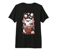 Kawaii Axolotl Hot Chocolate Marshmallow Chocolate Axolotl Premium T-Shirt