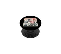 Kawaii Axolotl In Japanese Great Wave Sea PopSockets Adhesive PopGrip