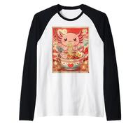 Kawaii Axolotl Ramen Valentine Couples Anime Raglan Baseball Tee