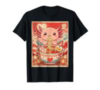 Kawaii Axolotl Ramen Valentine Couples Anime T-Shirt