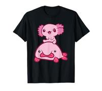 Kawaii Axolotl Riding A Blobfish Cute Axolotl T-Shirt
