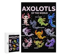 Kawaii Axolotls Animals Jigsaw Puzzle, 300 PCS, Indoor Activity for The Home, Screen-free Entertainment for Adults And Families