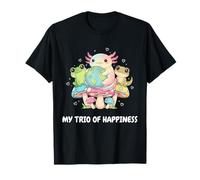 Kawaii Axolotls Frogs Geckos My Trio of Happiness - Axolotl T-Shirt