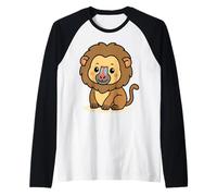 Kawaii Baboon Cartoon Cute Jungle Monkey Illustration Raglan Baseball Tee