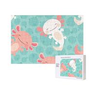 Kawaii Baby Cute Axolotl,300 Pieces Wooden Jigsaw Family Game Jigsaw Puzzles for Adults Teens Home Decor