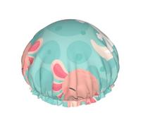 Kawaii Baby Cute Axolotl,Shower Cap Nightcap Double Layer Waterproof Elastic Bath Cap Reusable Hair Cap