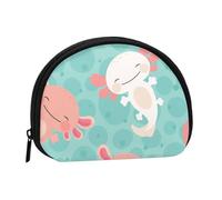 Kawaii Baby Cute Axolotl, Women's Storage Bag Shell Makeup Bag Small Coin Purse Shell Change Pouch