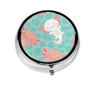 Kawaii Baby Cute AxolotlMeta Pill Box 3 Compartment Medicine Case,Portable Organizer