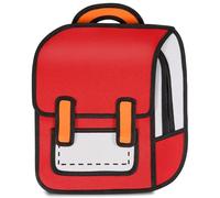 Kawaii Backpack Cute Cartoon 3D Jump Style 2D Drawing from Comic Paper Anime Bookbag School Supplies Fun Daypack, Red, L, Daypack Backpacks