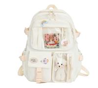 Kawaii Backpack - Nylon PVC 40x30x11cm | School Bag For Girls Large Capacity Kawaii Bag, Cute Accessories Pin Pendant | Lightweight Cute Backpack For School Travel Daily Use Students Teen Girls